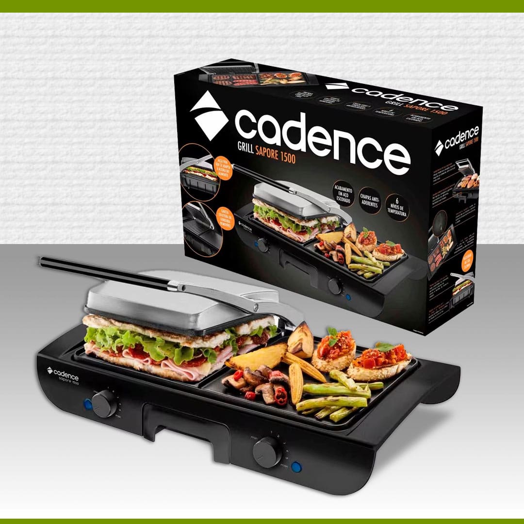 Grill Sanduicheira Cadence Sapore 1500 GRL500 Preto