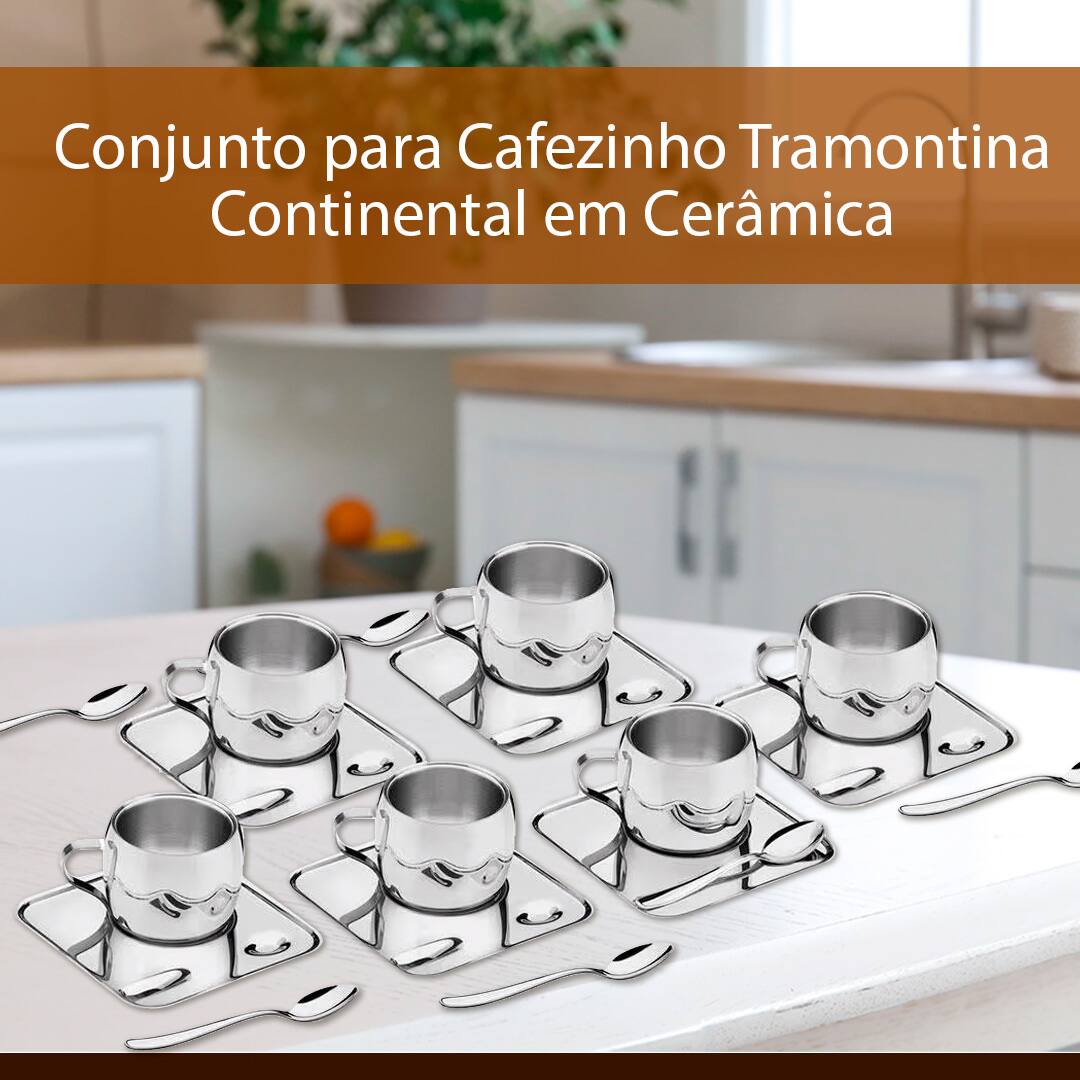 Conjunto para Cafezinho Tramontina Continental em Inox 18 peças