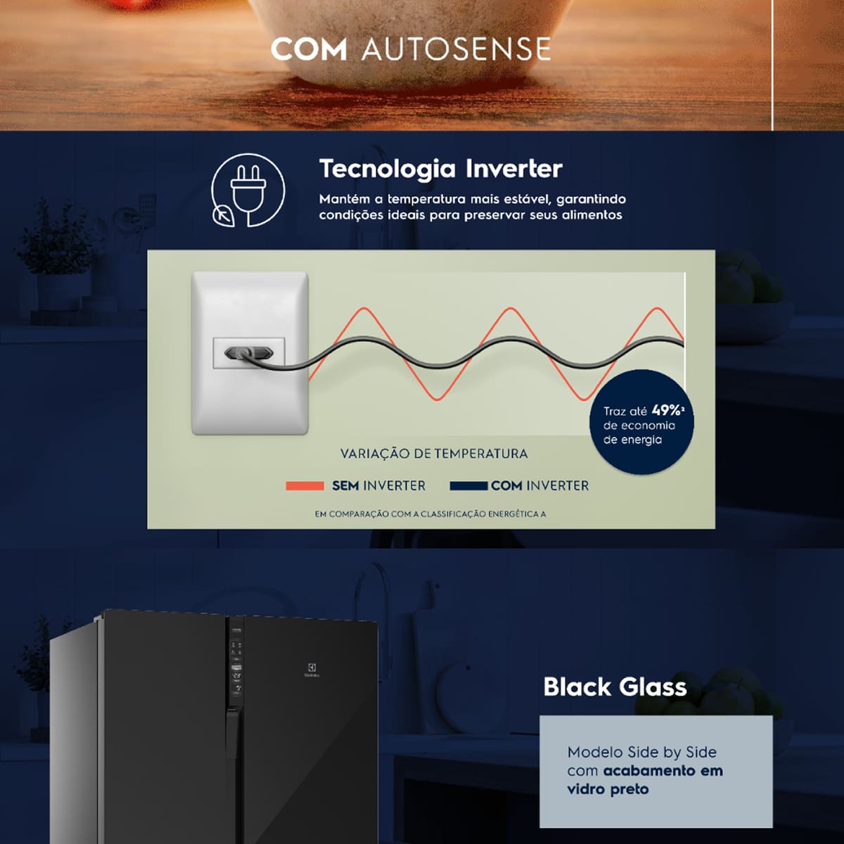 Geladeira Electrolux ES5GB Side By Side Inverter