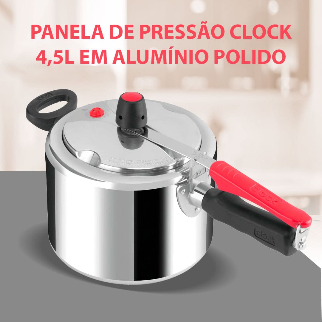 Panela Pressão Clock Original Prata