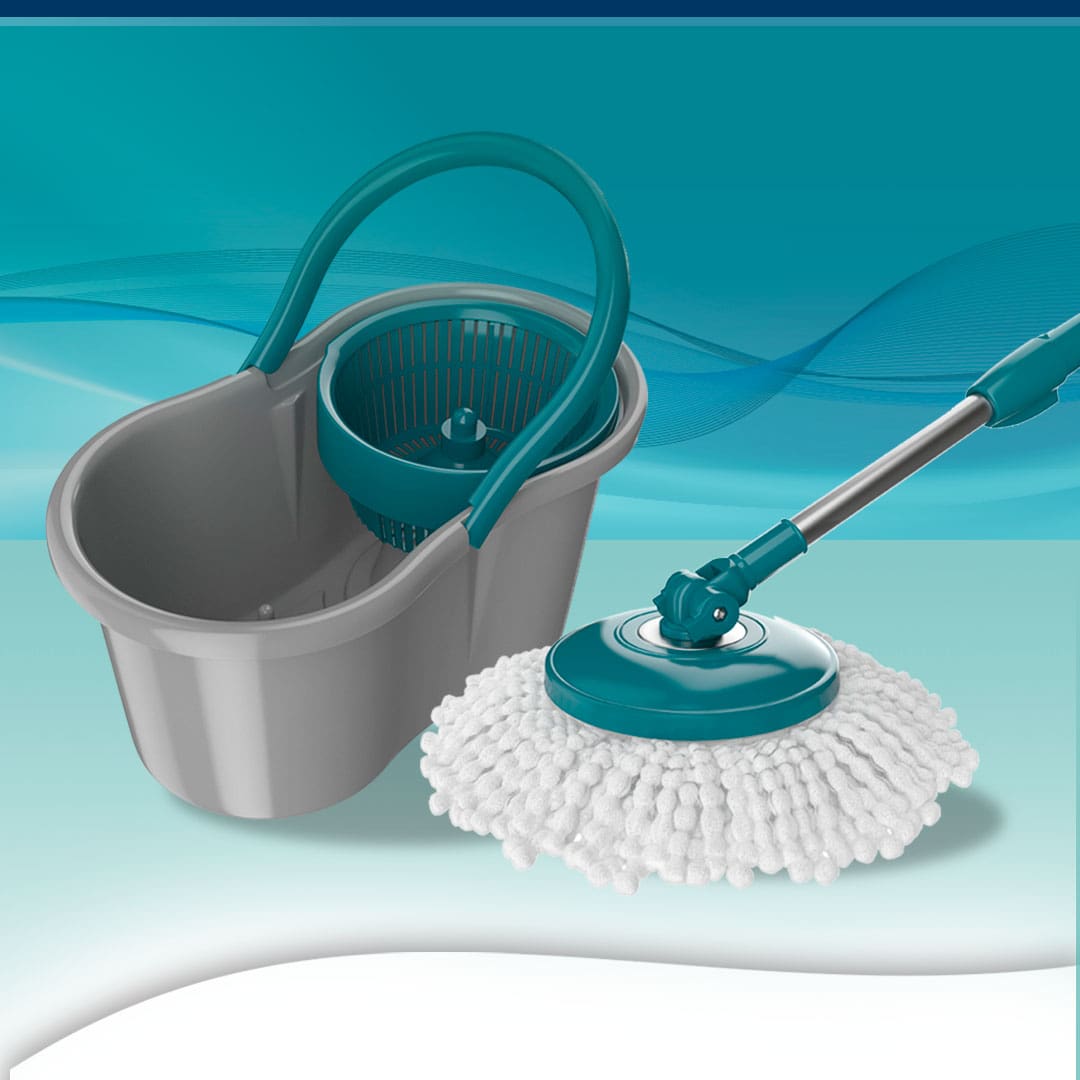 Mop Giratório FlashLimp Fit MOP5010 Balde Cabo Telescópico Refil