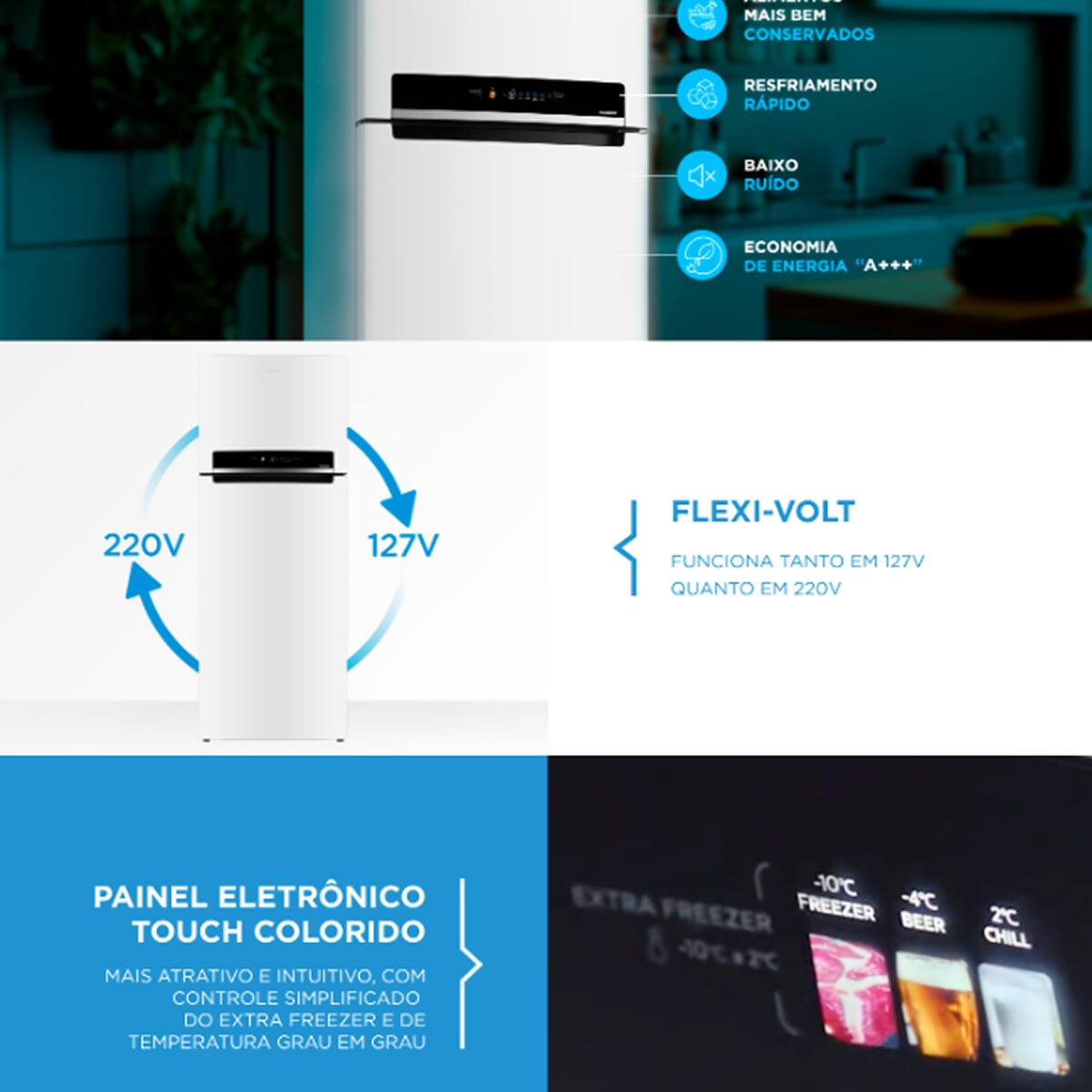 Geladeira Midea Frost Free MD-RT650EVD013 Duplex