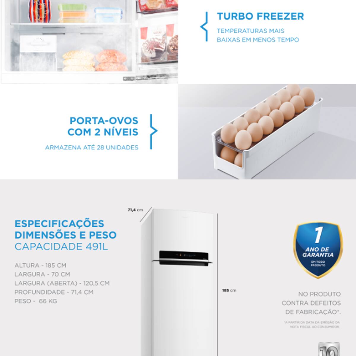 Geladeira Midea Frost Free MD-RT650EVD013 Duplex