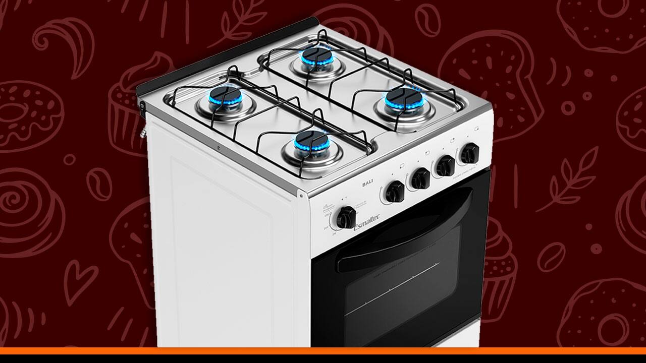 Dos 4 queimadores, 1 é família para cozinhar com maior rapidez