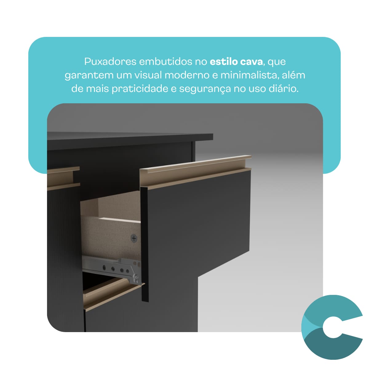 Cozinha Atlanta Slim Preto Touch