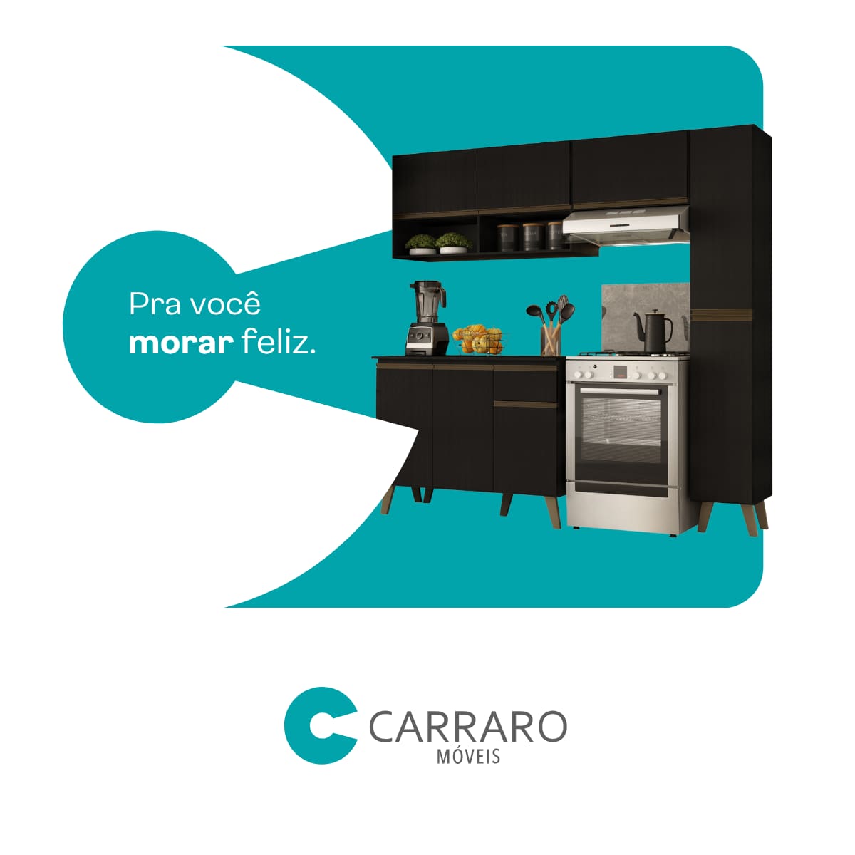 Cozinha Atlanta Slim Preto Touch