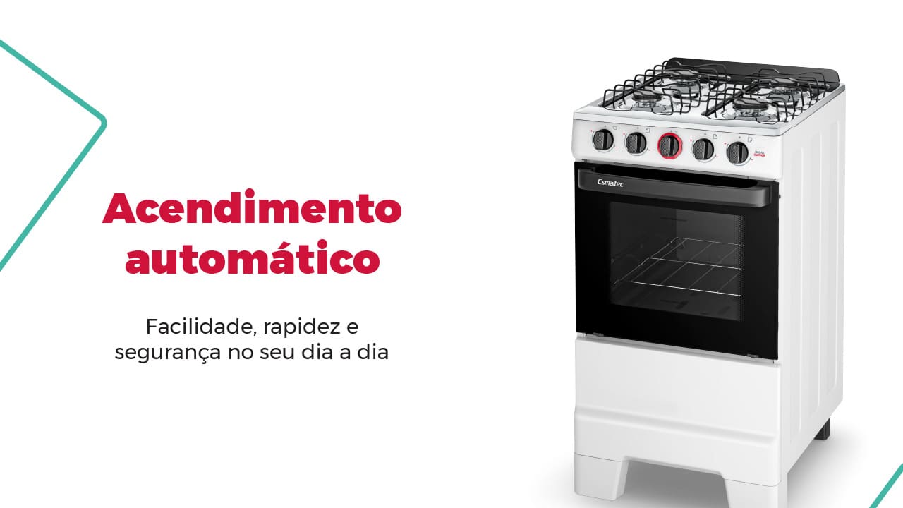 Design Moderno e Funcional O Fogão Esmaltec 4 Bocas traz um visual renovado com mesa em aço inoxidável, proporcionando maior durabilidade e elegância para sua cozinha. Seu novo formato conta com espaldar mais alto, garantindo um toque moderno ao ambiente. Os botões removíveis e o acendimento automático oferecem praticidade no uso diário, facilitando o preparo de suas receitas favoritas.