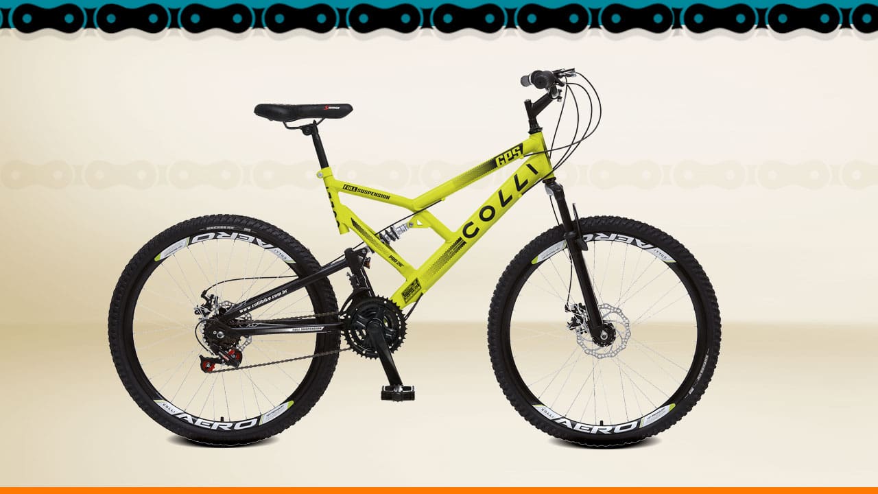 Bicicleta Colli Bike GPS Amarela Aro 26 21 marchas