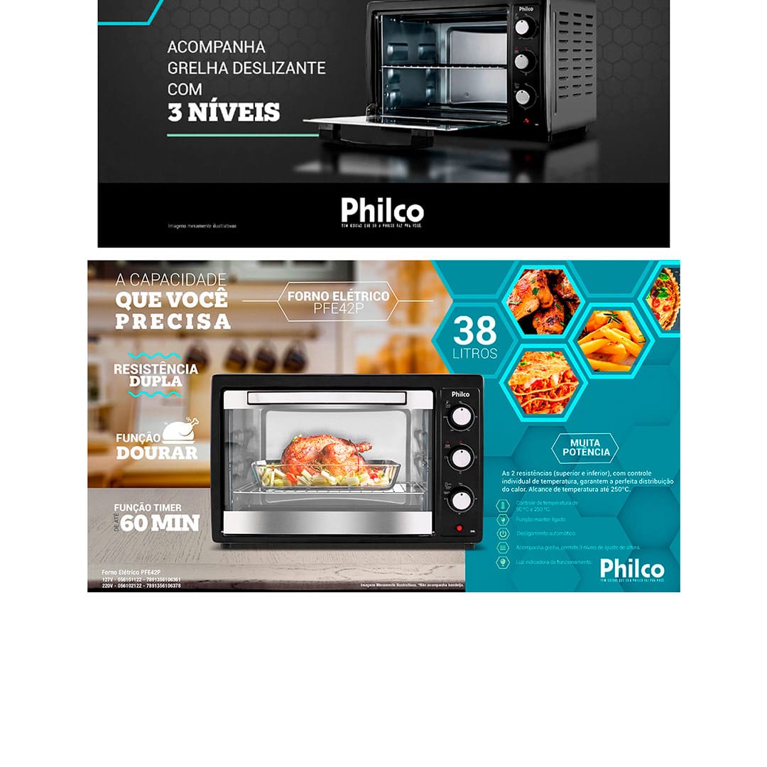 Forno Elétrico Philco PFE42P 38L Preto