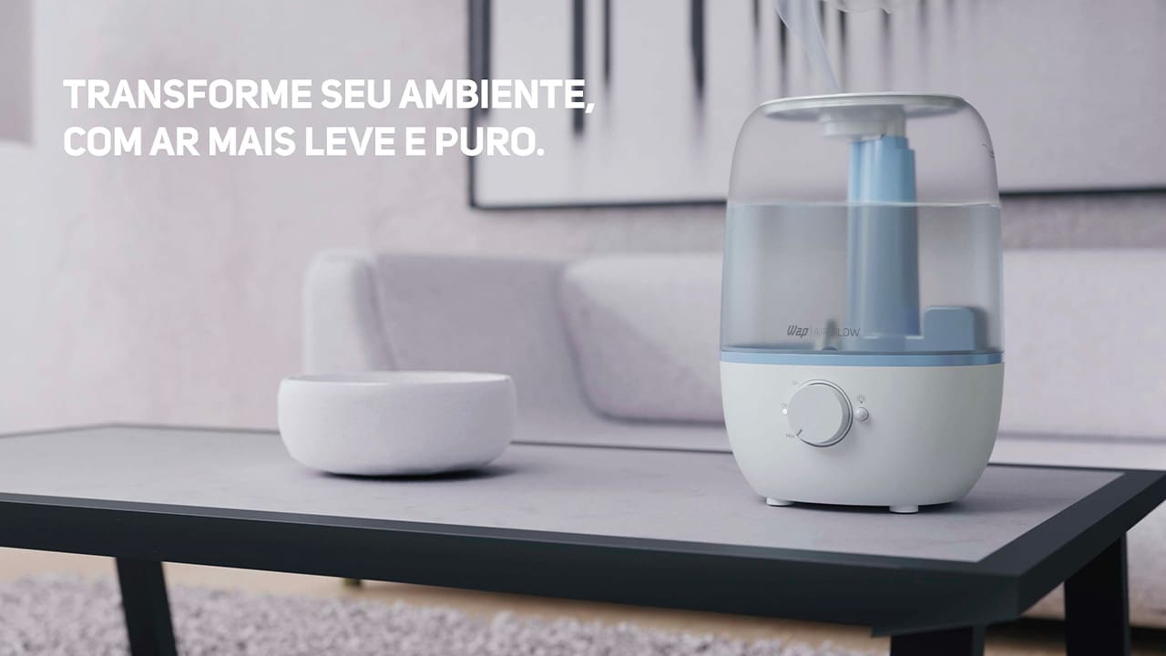 Saúde e bem-estar o ano inteiro Experimente o máximo conforto e qualidade de vida com o Umidificador de Ar Wap Air Flow U2! Este dispositivo 3 em 1 é a solução perfeita para manter o nível da umidade do ar agradável, perfumar os ambientes e iluminar com uma luz de LED de 4000k. Com seu design moderno, ele cria uma atmosfera aconchegante para toda a família, tornando os dias mais agradáveis e as noites mais tranquilas.