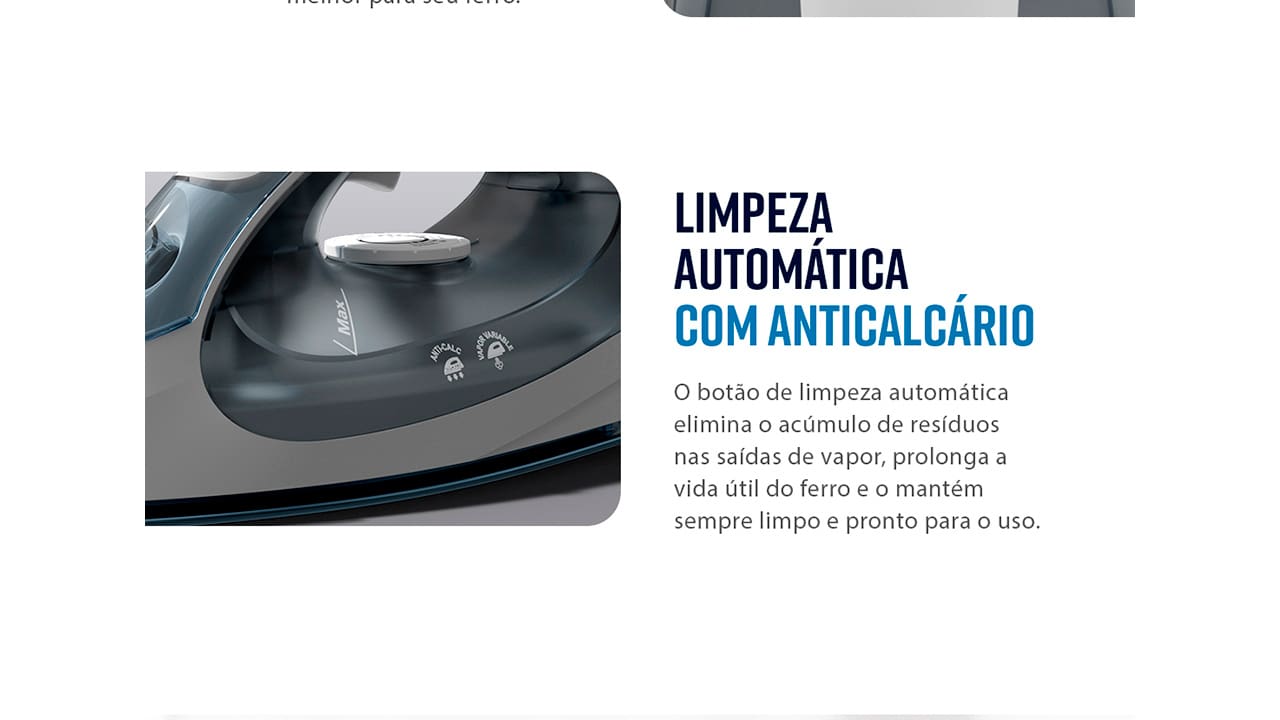 Ferro a Vapor Oster GCSTBS5001 Branco Azul