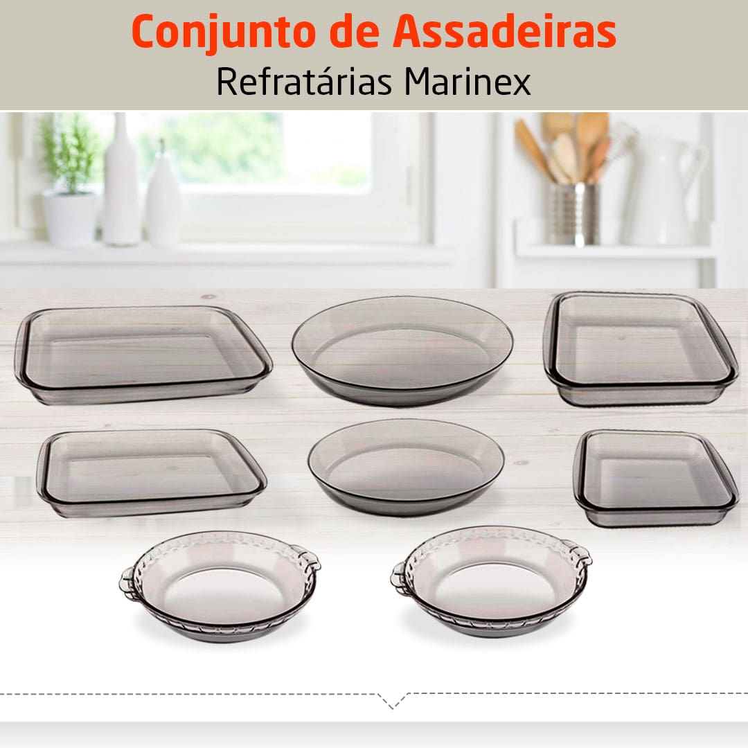 Conjunto Marinex Assadeiras Refratárias 10 Peças