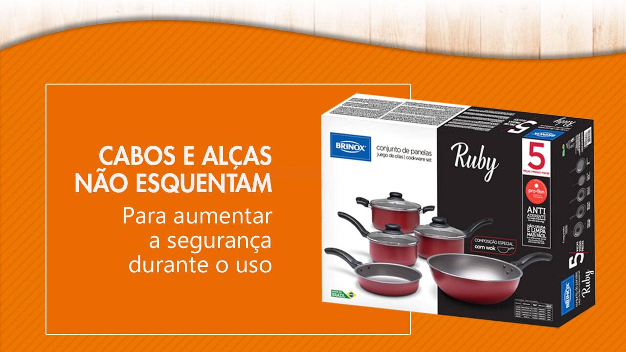Conjunto Panelas Ruby Brinox Vermelho