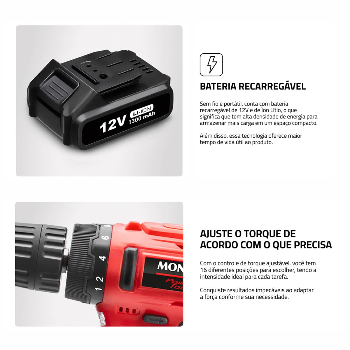Parafusadeira e Furadeira Mondial Power Tools FPF-...