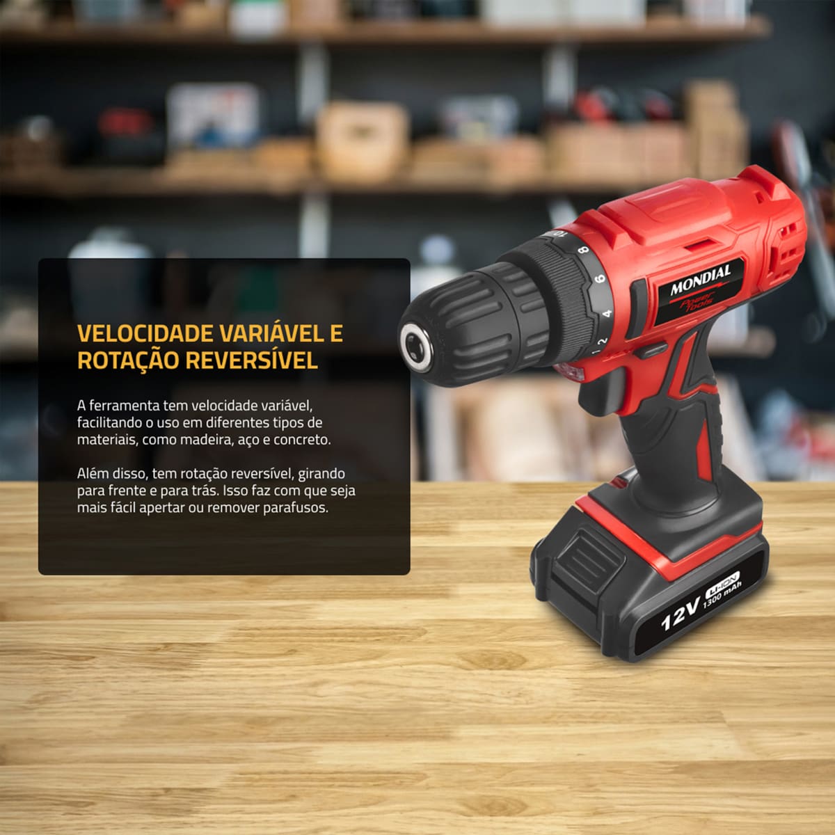 Parafusadeira e Furadeira Mondial Power Tools FPF-...