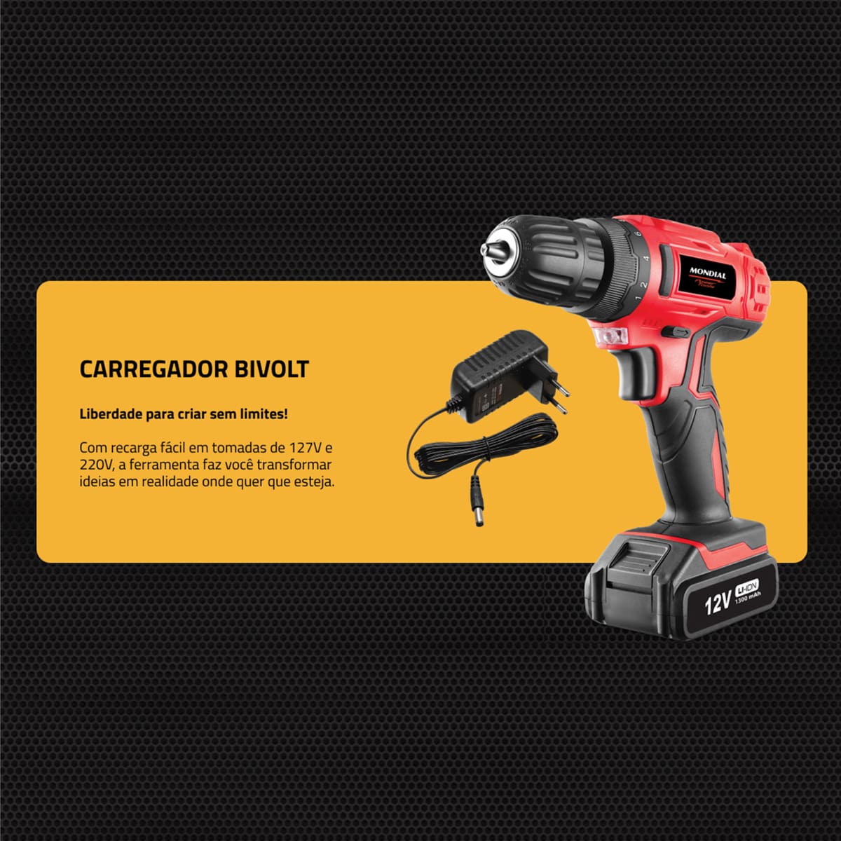 Parafusadeira e Furadeira Mondial Power Tools FPF-...