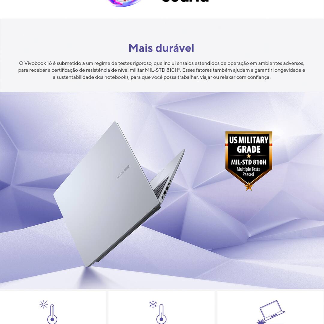 Notebook ASUS Vivobook 16 X1607QA Qualcomm Snapdragon, 16GB, 1.0 TB SSD, Tela LCD LED Backlight 16”