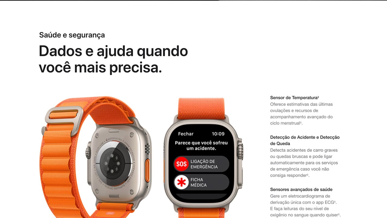 APPLE WATCH ULTRA + CELULAR 49MM TITÂNIO ALPINO LARANJA