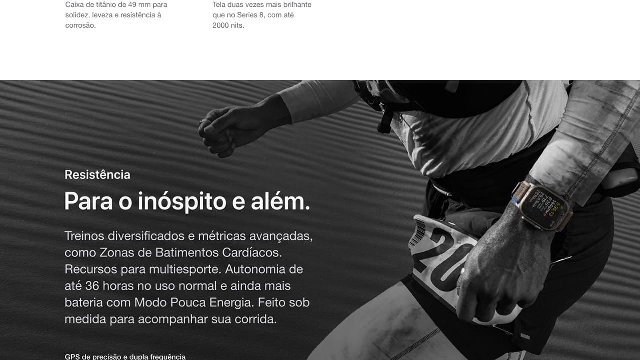 Apple Watch Ultra GPS CEL 49 mm Preta Cinza M/G