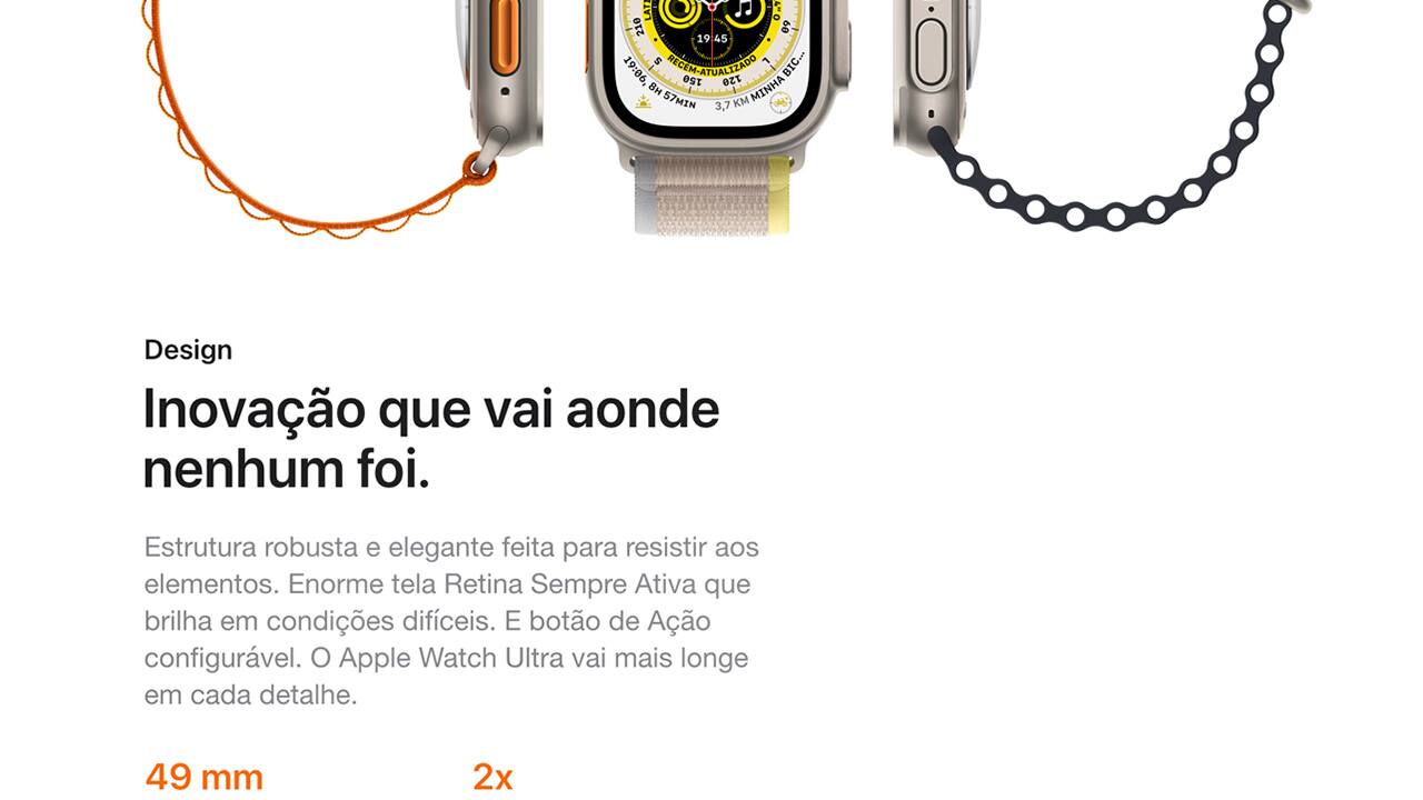 Apple Watch Ultra GPS CEL 49 mm Preta Cinza M/G