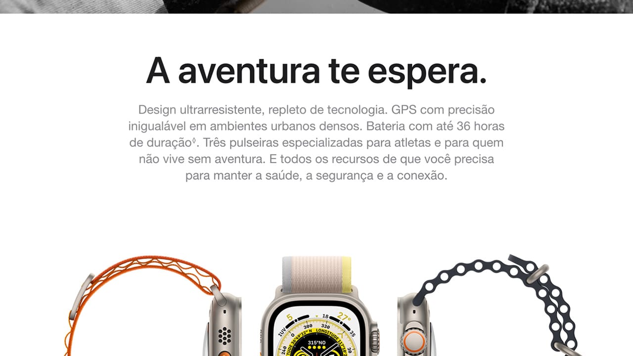 Apple Watch Ultra GPS CEL 49 mm Preta Cinza M/G