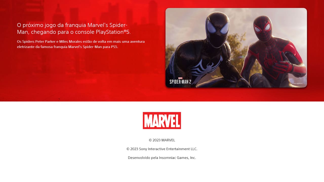 PRÉ-VENDA  Console PlayStation 5 Edição Marvel's Spider-Man 2