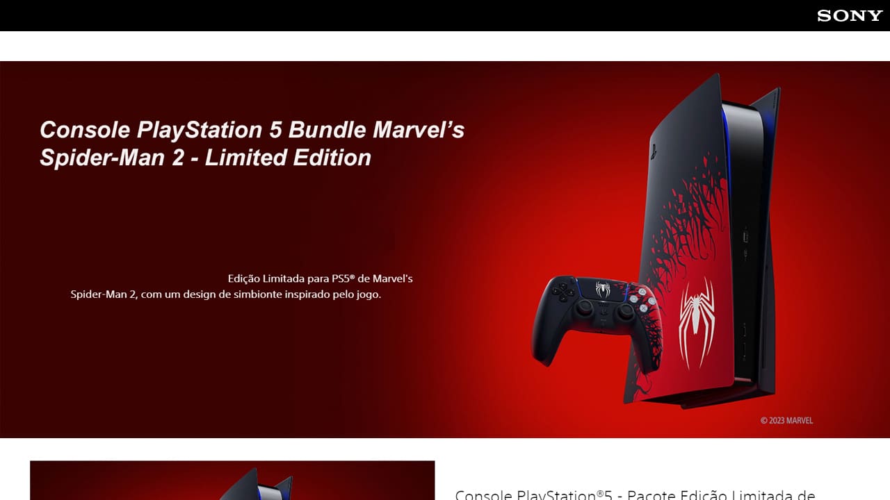 Console PlayStation 5 Edição Limitada Marvel's Spider Man 2 - PS5