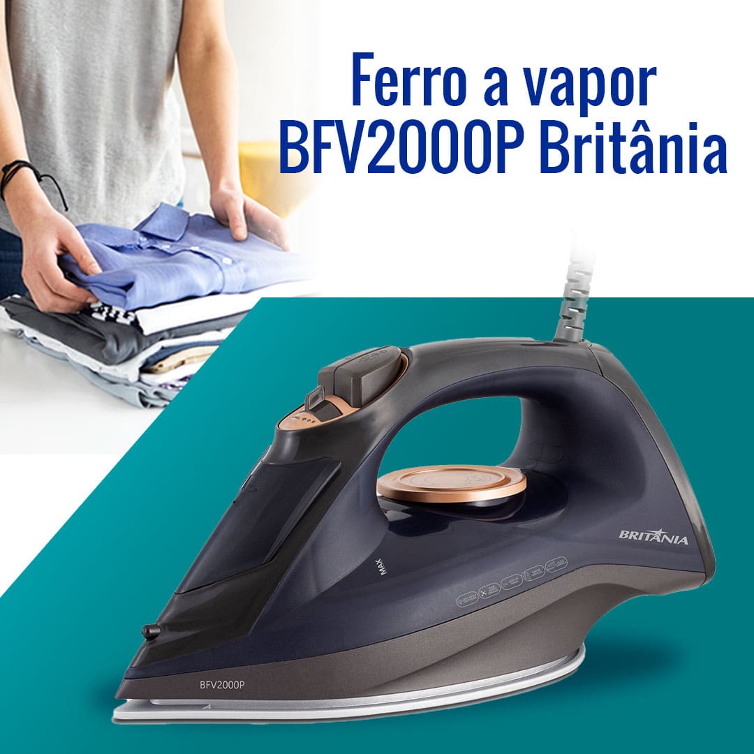 Ferro Vapor Britânia BFV2000P - Azul