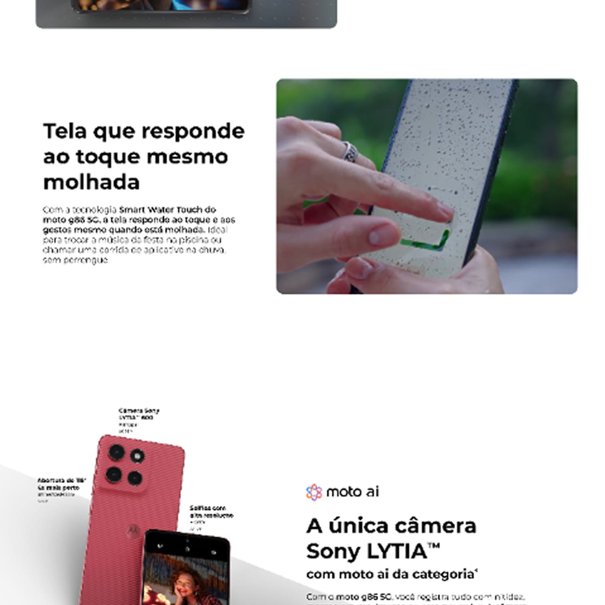 Smartphone Motorola Moto G86 5G Tela 6.7" pOLED 