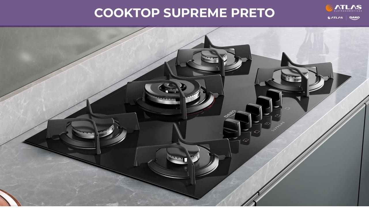 Cooktop a Gás 5 Bocas Dako Supreme
