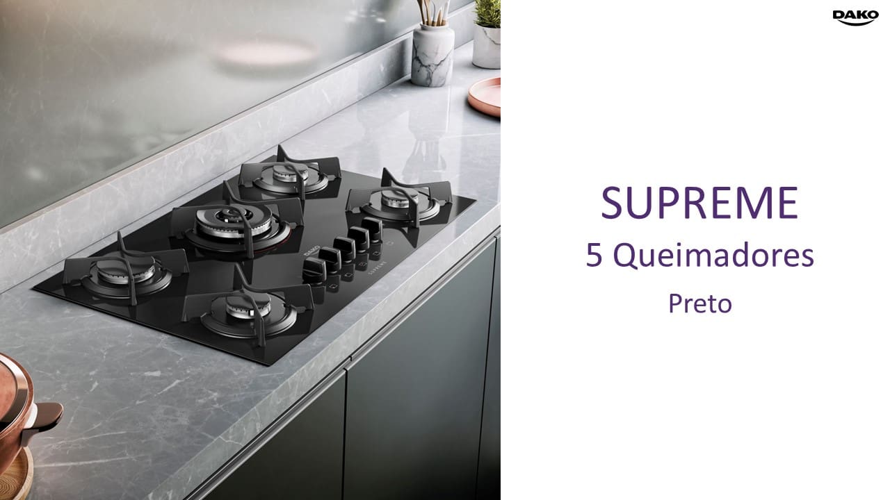 Cooktop a Gás 5 Bocas Dako Supreme