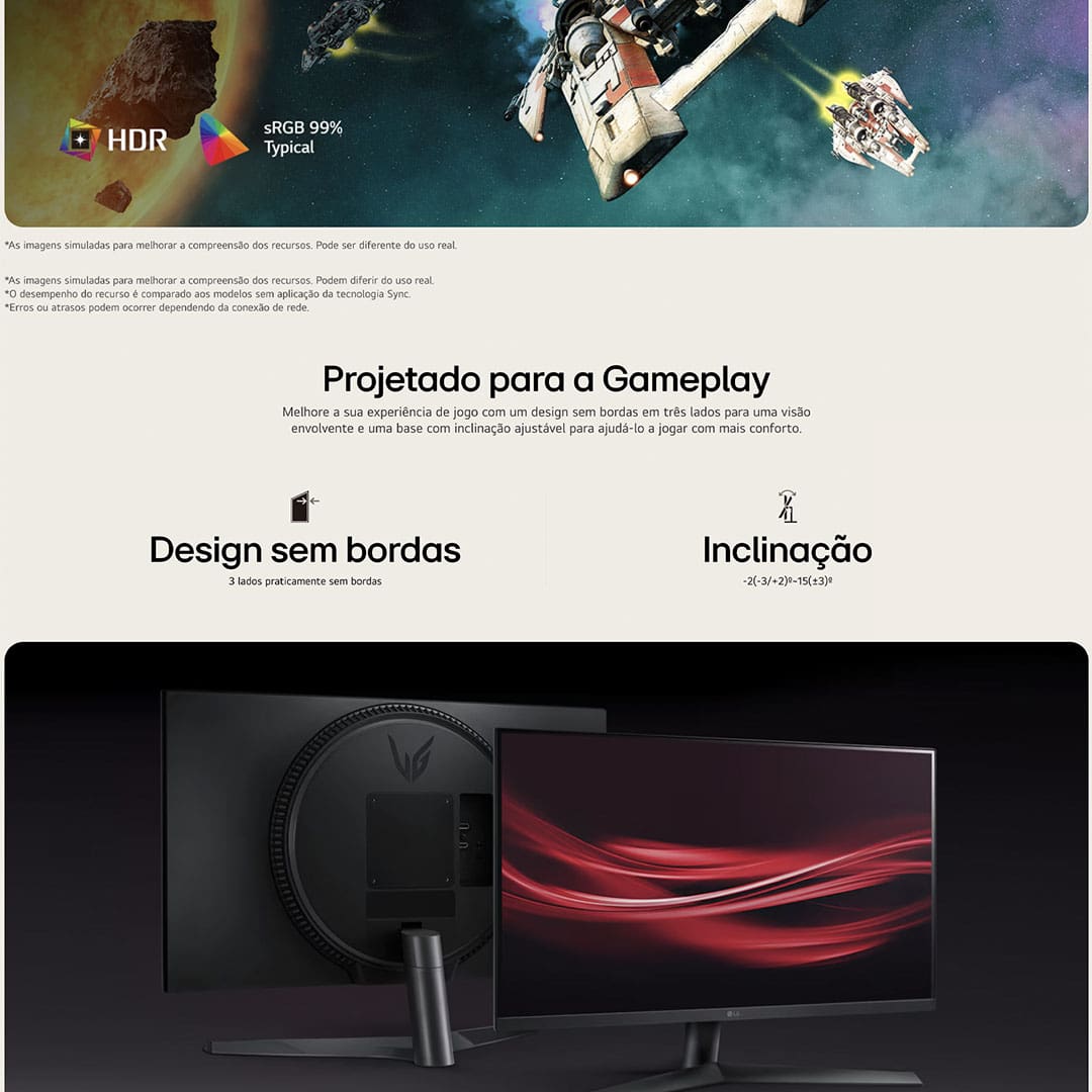 Monitor Gamer 24” LG UltraGear 24GS60F-B