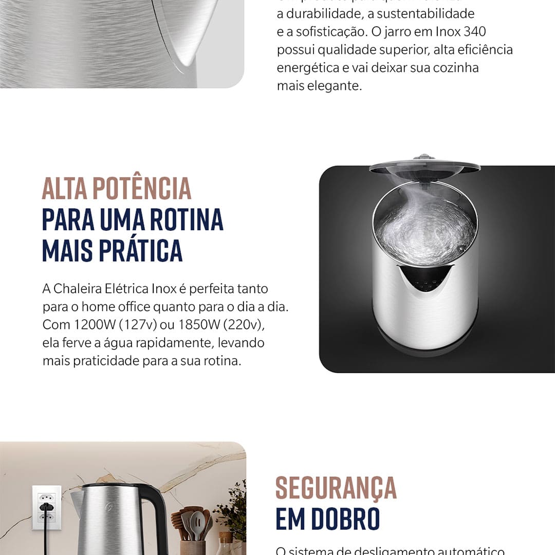Chaleira Elétrica Oster OCEL840 2,0L – Inox 220V