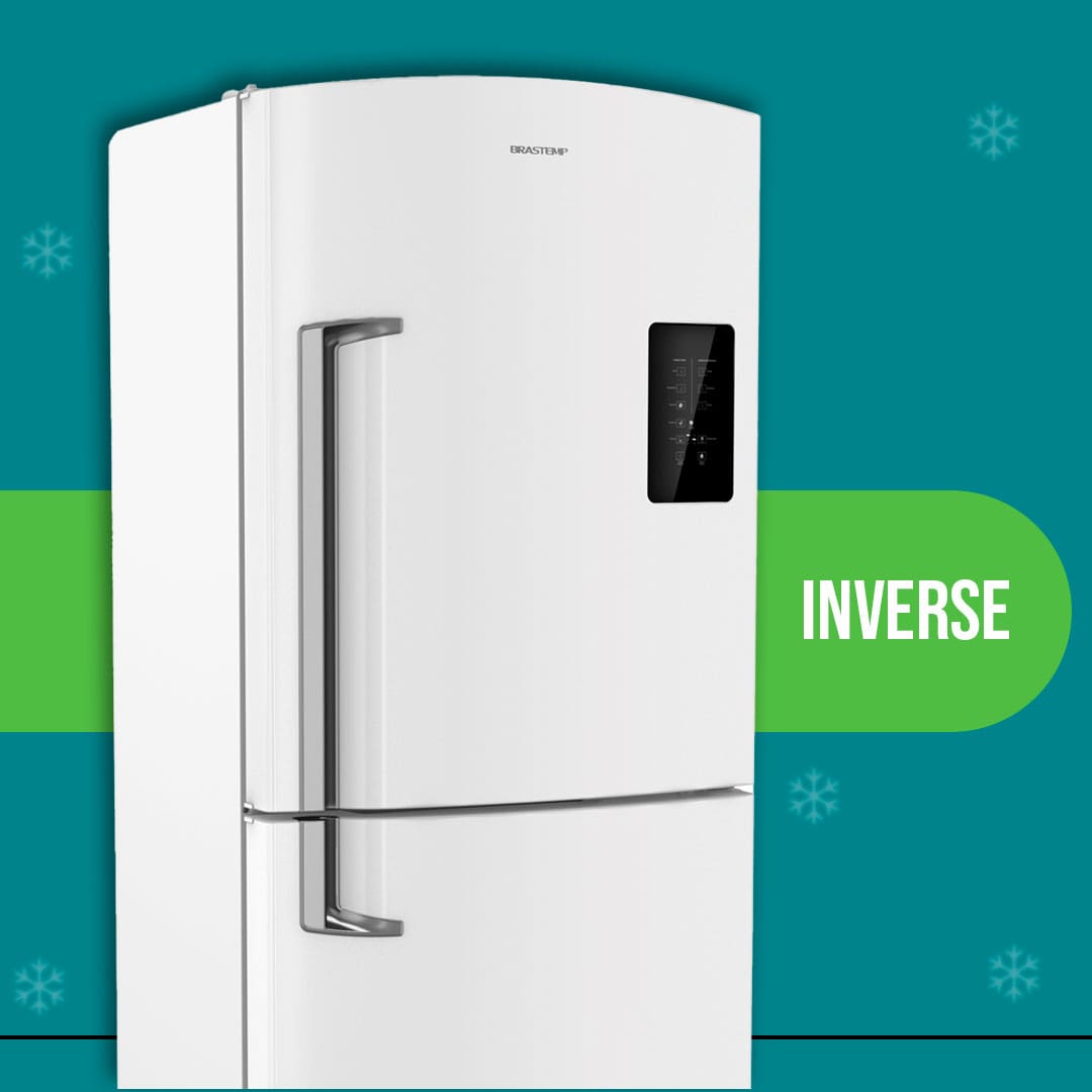 Refrigerador Brastemp Inverse BRE85AB Branco com painel Touch Black 