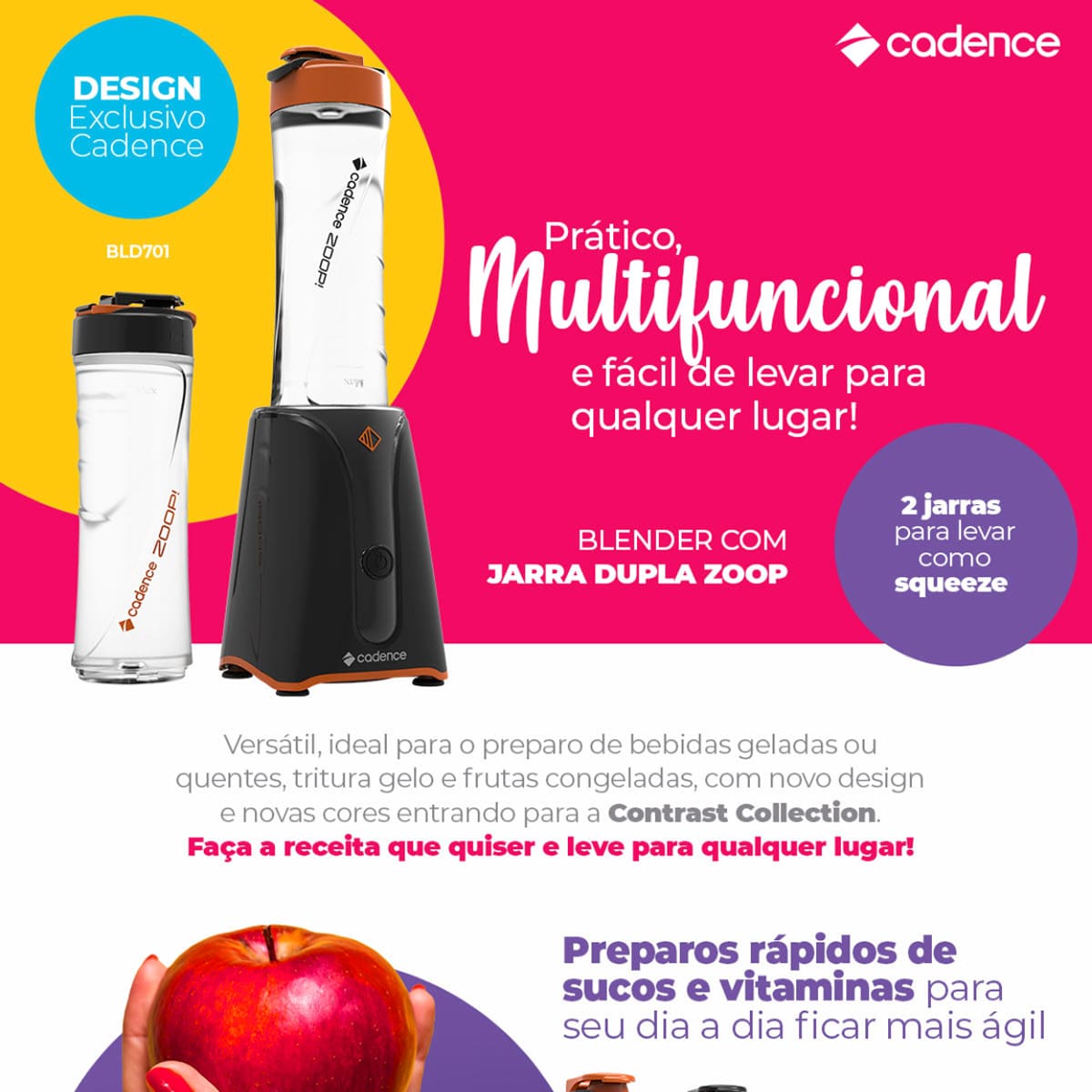 Blender Cadence Zoo Contrast BLD701 600W