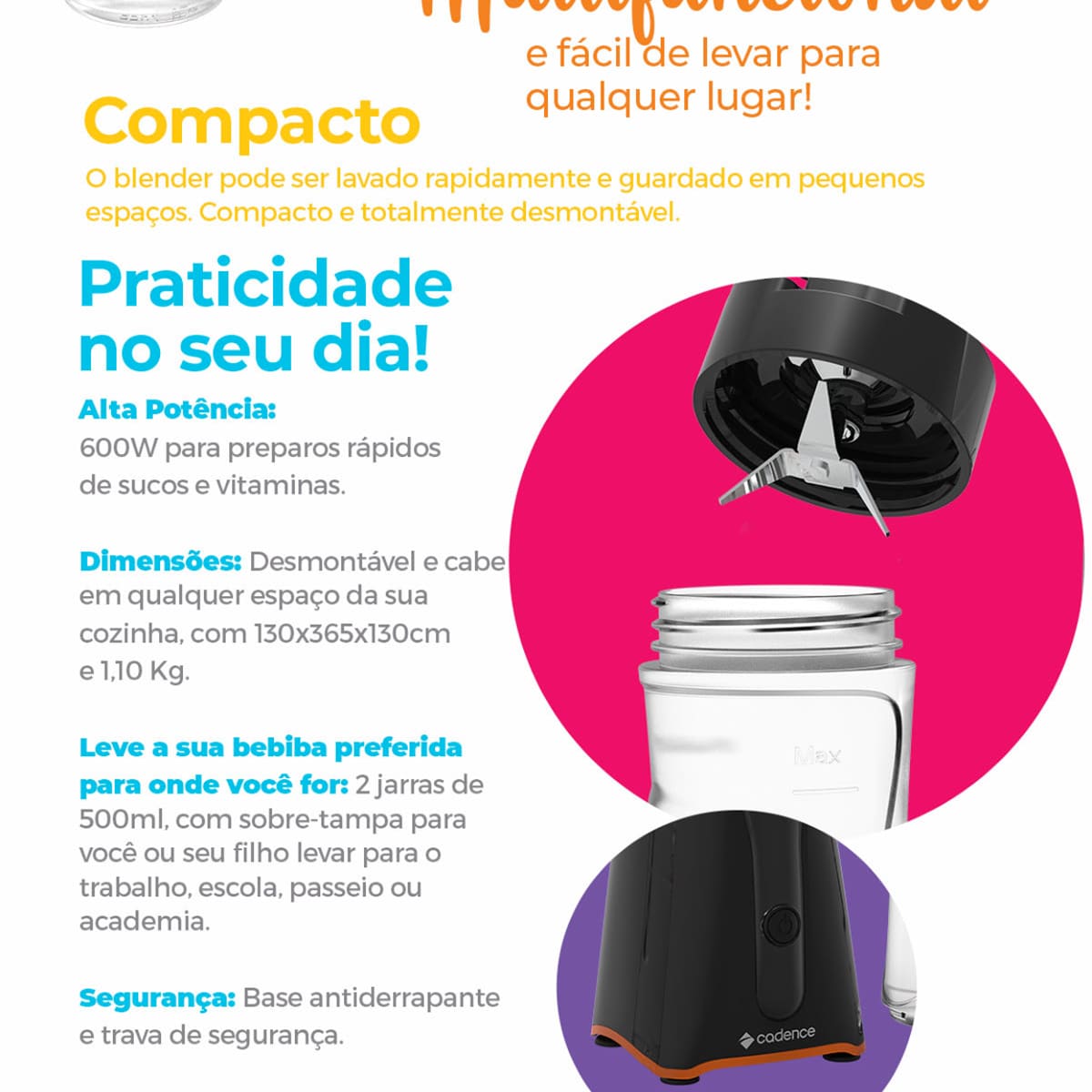 Blender Cadence Zoo Contrast BLD701 600W