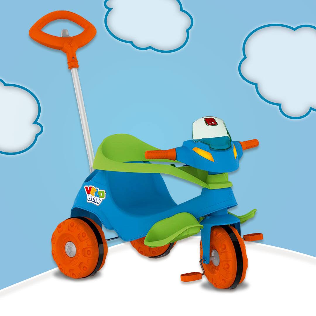Triciclo Bandeirante Velobaby 356 Passeio Pedal Azul