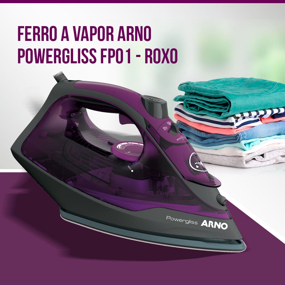 Ferro a Vapor Arno Powergliss FPO1 Roxo