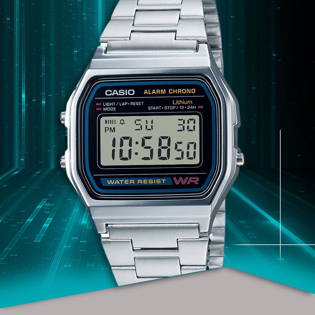 Relógio Unissex Digital Casio A158WA-1DF Prata