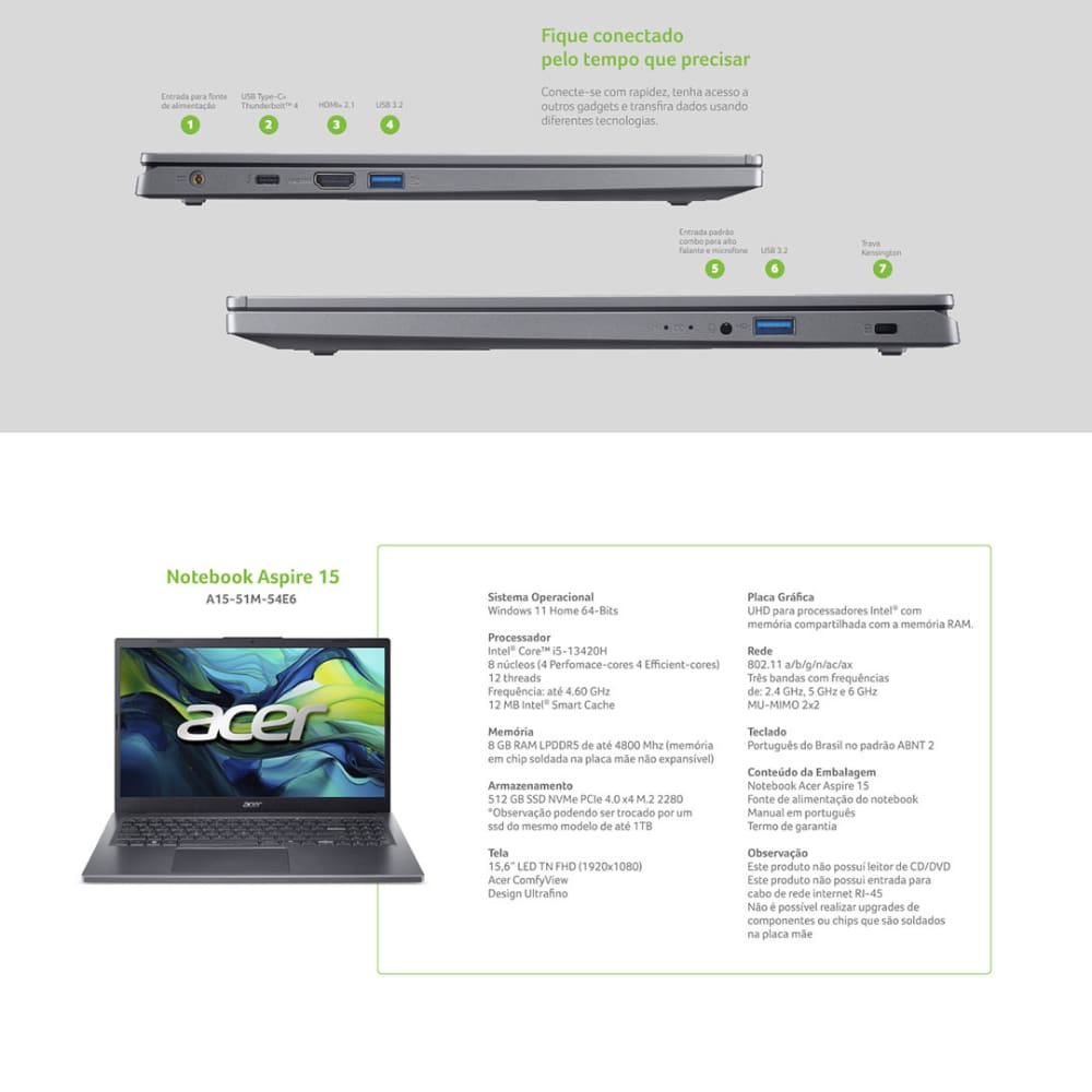 Notebook Acer Aspire 15