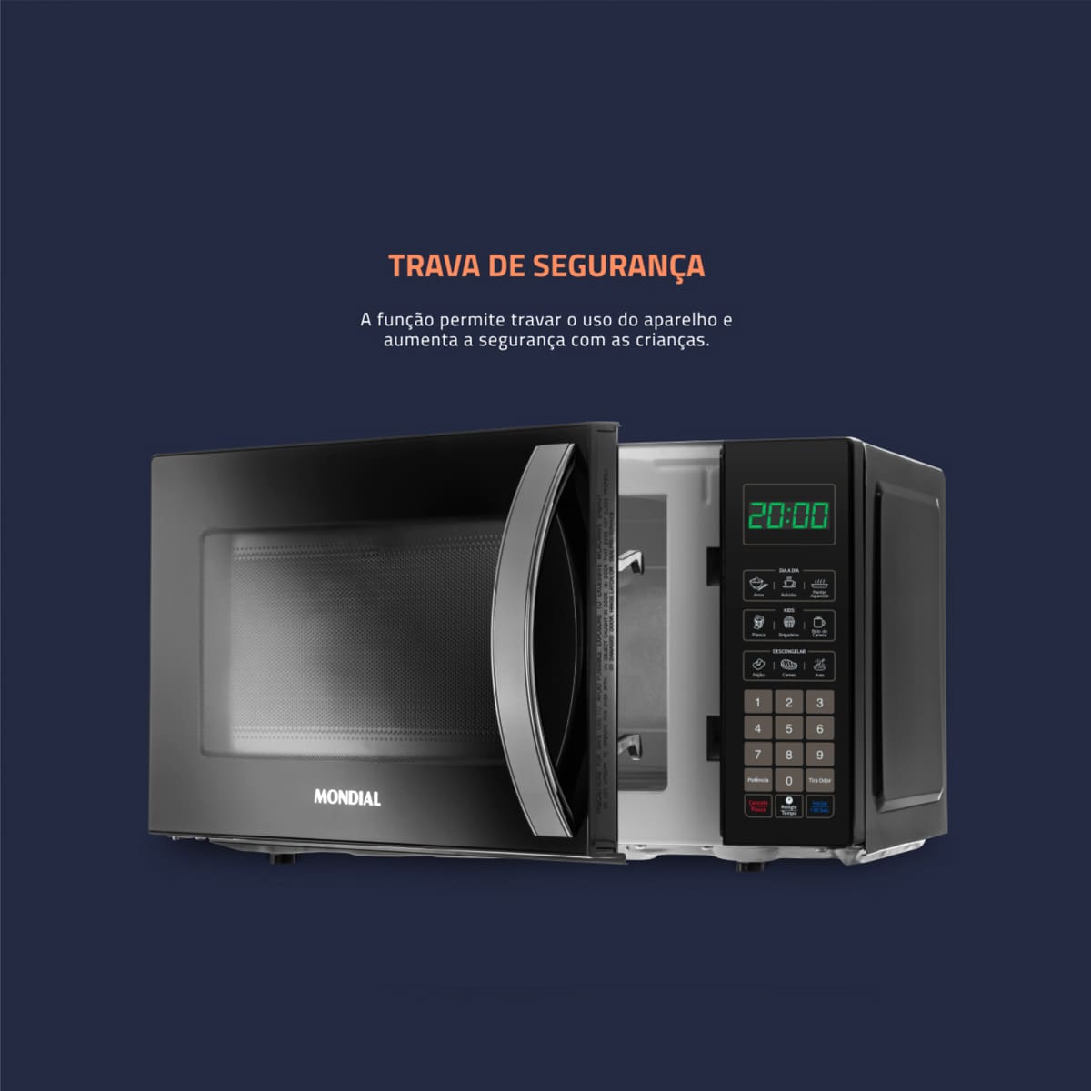 Micro-ondas Mondial 21 Litros 1200W Função Tira Od...