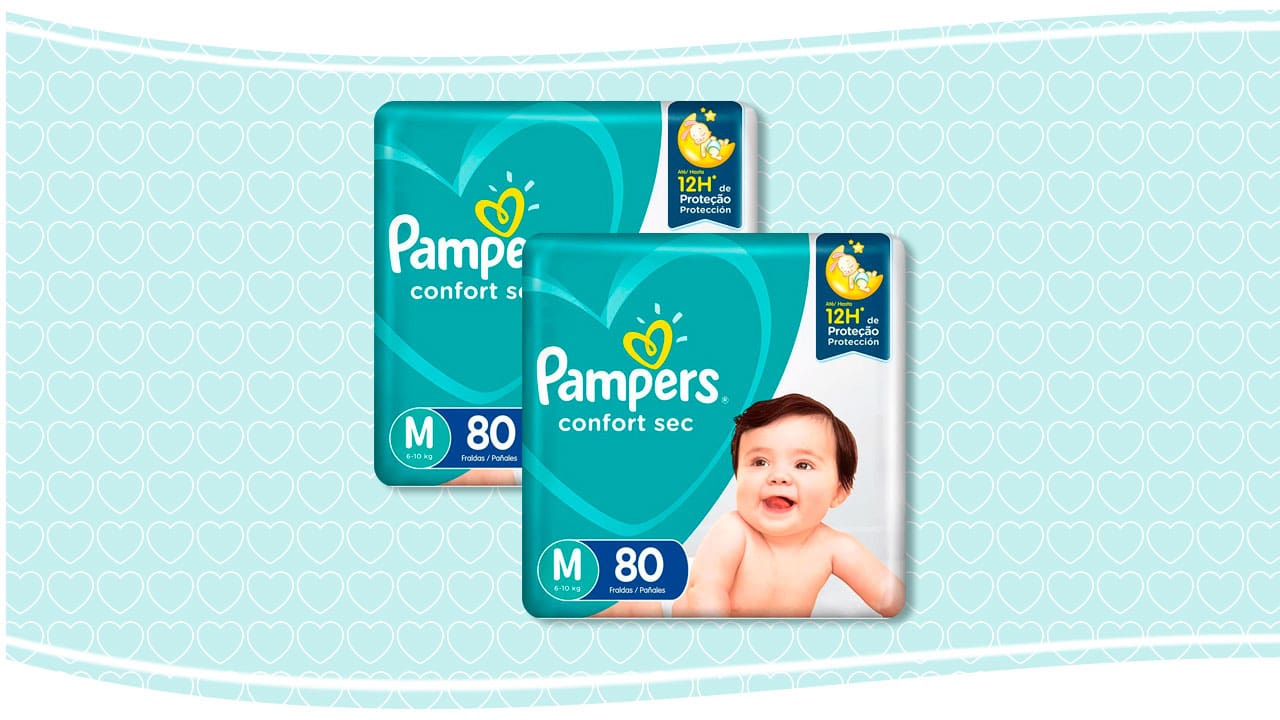 Fralda Pampers Confort Sec canais gel