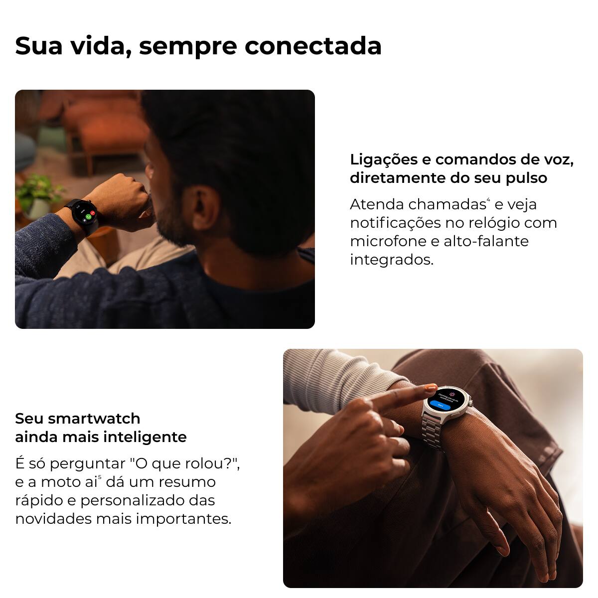 Smartwatch Motorola Moto Watch XT2547 Tela OLED 1...