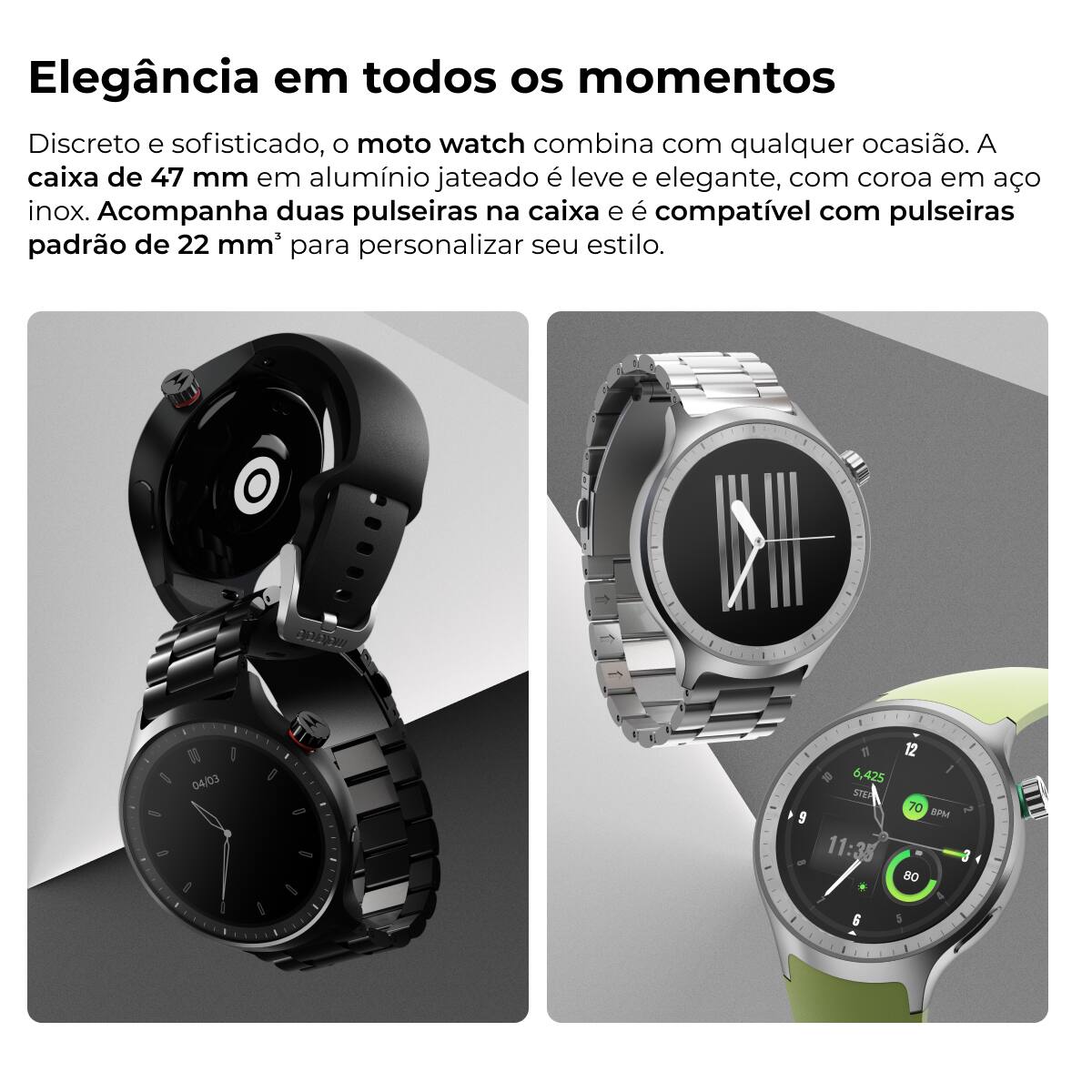 Smartwatch Motorola Moto Watch XT2547 Tela OLED 1...