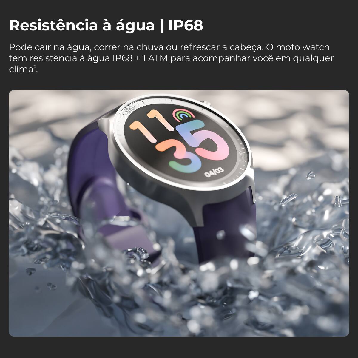 Smartwatch Motorola Moto Watch XT2547 Tela OLED 1...