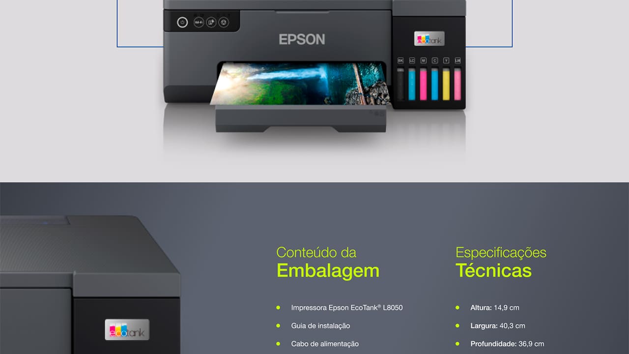 Impressora Fotográfica Epson Ecotank L8050