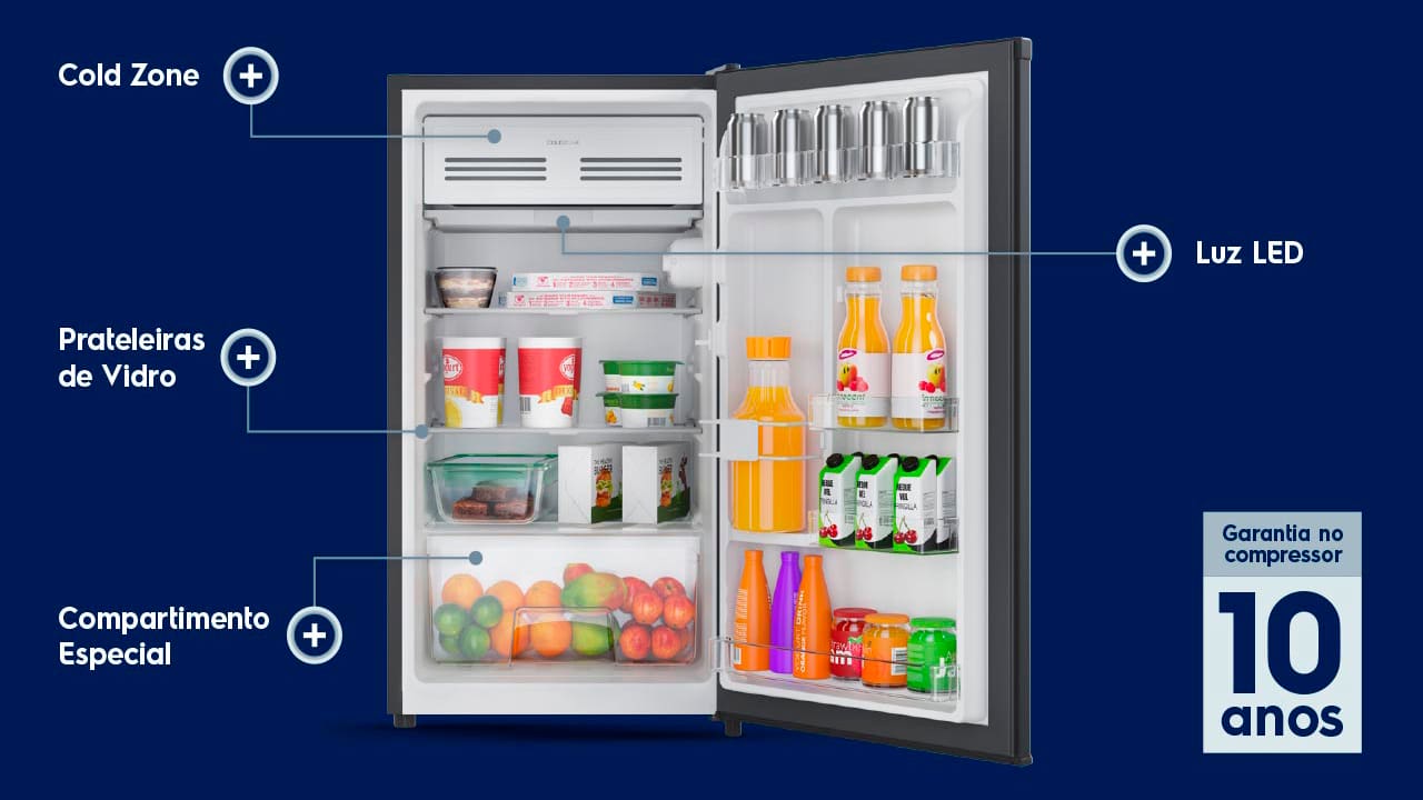 Suas bebidas e snacks favoritos sempre prontos para consumo. 
