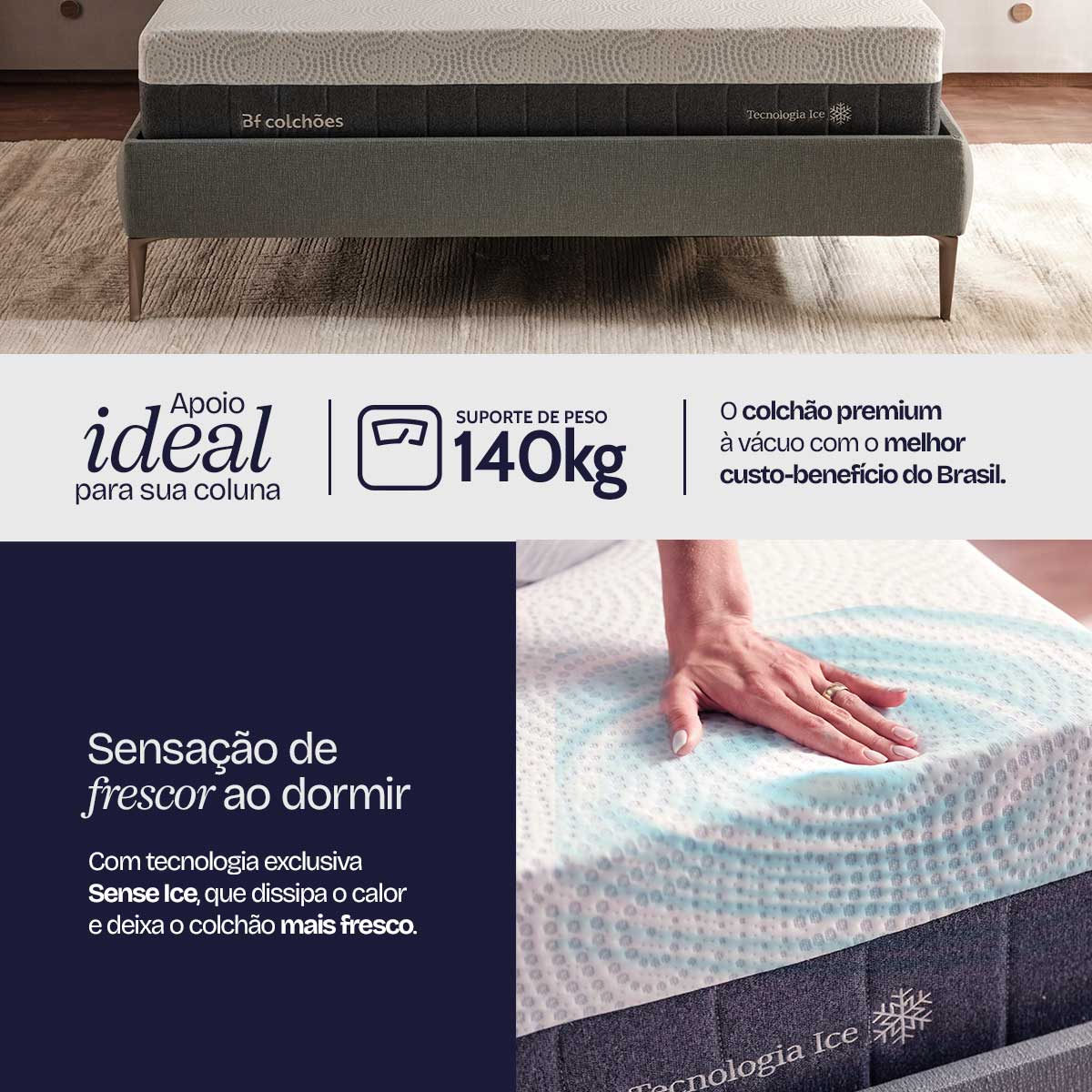 Colchão Viúva Ice Espuma NASA BF Colchões
