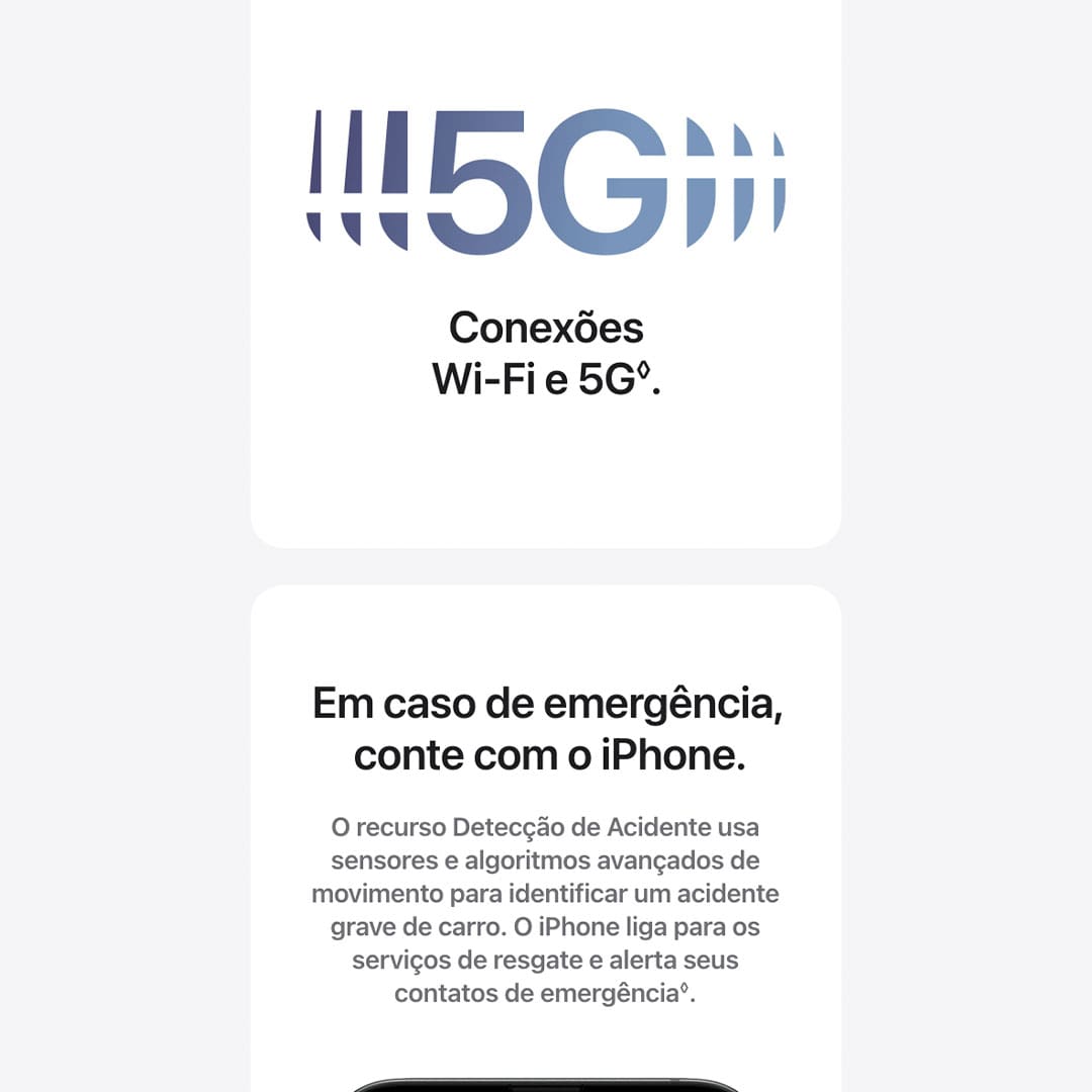 O iPhone 16e é feito para Apple Intelligence e conta com a potência do chip A18*. Fotografe em altíssima resolução com a câmera Fusion. E ganhe mais tempo para enviar mensagens, navegar e fazer outras coisas com sua superbateria.