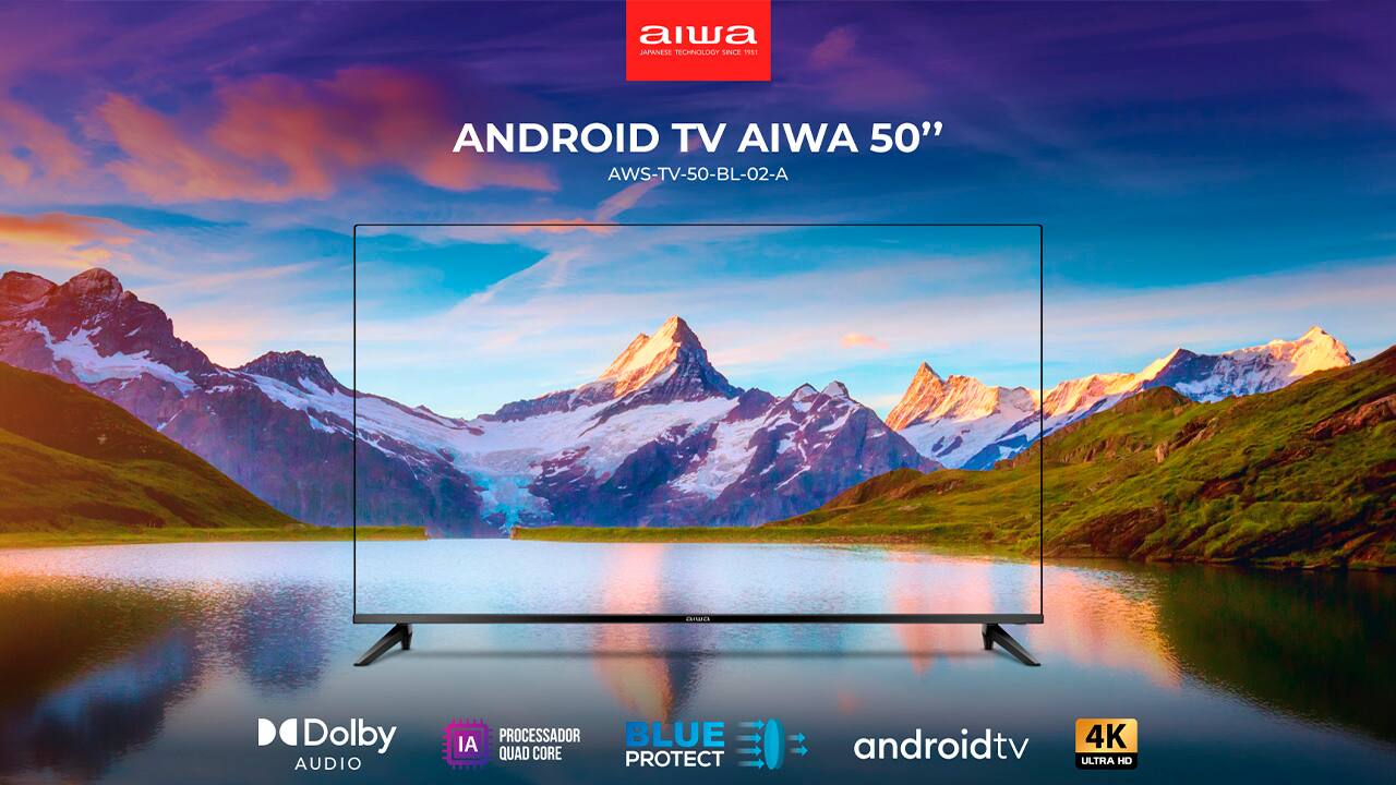 Uma Verdadeira Experiência de Imagem. Com mais de 8 milhões de pixels e uma resolução quatro vezes maior que o Full HD, a Televisão AIWA 50BL02A transforma cada momento em um espetáculo visual com cores vibrantes, contrastes profundos e detalhes impressionantes.